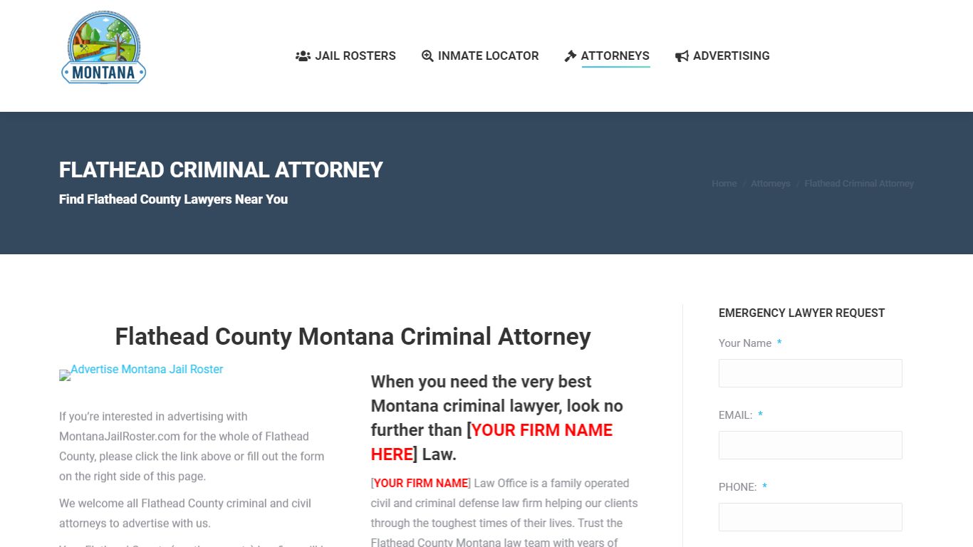 Flathead Criminal Attorney - Montana Jail Roster